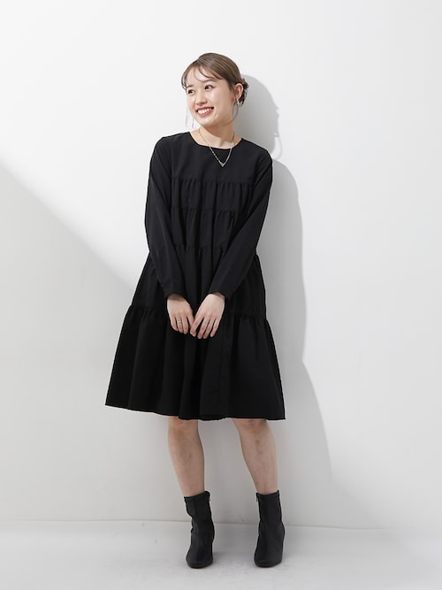 【激安通販 オンラインショップ】日用品 セール】小さいサイズ ティアードミニワンピース 低身長さん ワンピース