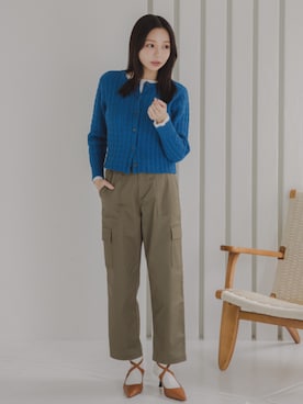 「nissen（ニッセン）のアイテム（Tシャツ/カットソー）」を使った、nissen Petit Modelsさん（レディース・155cm）の秋コーディネート