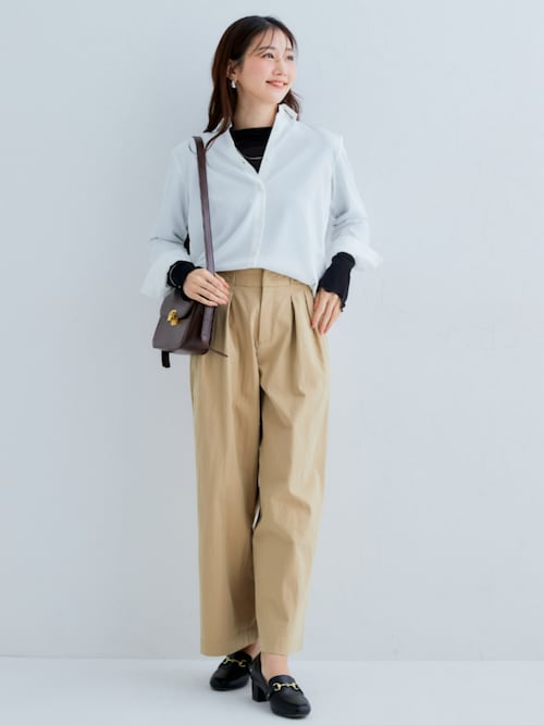 セール】小さいサイズ ダブルタックワイドパンツ 低身長さん