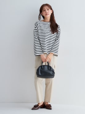 「nissen（ニッセン）のアイテム（Tシャツ/カットソー）」を使った、nissen Petit Modelsさん（レディース・153cm）の秋コーディネート