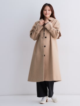 「アイテム（ダッフルコート）」を使った、nissen Petit Modelsさん（レディース・153cm）の秋コーディネート