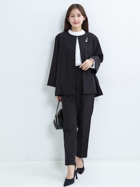 「アイテム（フォーマルスーツ/小物、ブラック系）」を使った、nissen Petit Modelsさん（レディース・153cm）の冬コーディネート