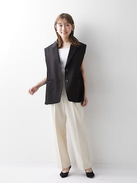 「アイテム（ベスト）」を使った、nissen Petit Modelsさん（レディース・149cm）の春コーディネート