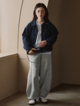 「nissen（ニッセン）の【9月3日PM12時より販売開始】小さいサイズ　【Petimoさん企画】レイヤードTシャツ　低身長さん・小柄女性（Tシャツ/カットソー）」を使った、nissen Petit Modelsさん（レディース・152cm）の秋コーディネート
