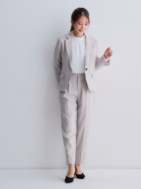 「アイテム（ビジネスシャツ）」を使った、nissen Petit Modelsさん（レディース・153cm）の秋コーディネート