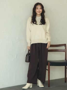 「nissen（ニッセン）のアイテム（Tシャツ/カットソー）」を使った、nissen Petit Modelsさん（レディース・153cm）の夏コーディネート
