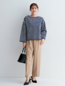 「nissen（ニッセン）のアイテム（Tシャツ/カットソー）」を使った、nissen Petit Modelsさん（レディース・153cm）の夏コーディネート