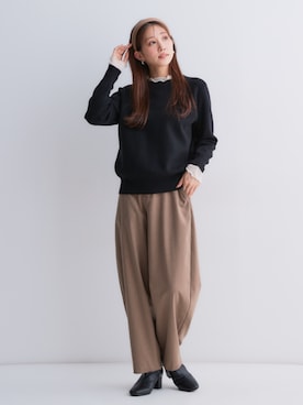 「nissen（ニッセン）のアイテム（Tシャツ/カットソー）」を使った、nissen Petit Modelsさん（レディース・153cm）の秋コーディネート