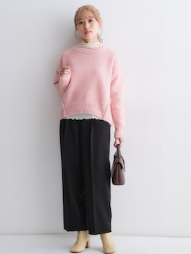 「nissen（ニッセン）のアイテム（Tシャツ/カットソー）」を使った、nissen Petit Modelsさん（レディース・149cm）の秋コーディネート