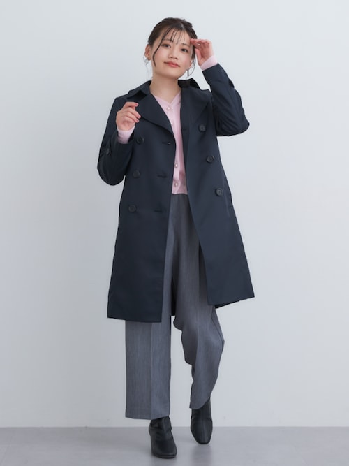 小さいサイズ ミドル丈トレンチコート 低身長さん・小柄女性