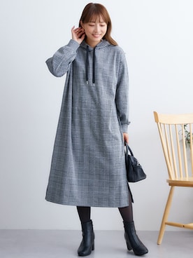 「裏起毛ワンピース」｜nissen Petit Modelsさん（レディース・152cm）の秋コーディネート