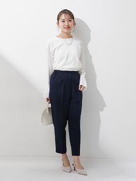 「レギュラー」｜「アイテム（スラックス）」を使った、nissen Petit Modelsさん（レディース・149cm）の春コーディネート