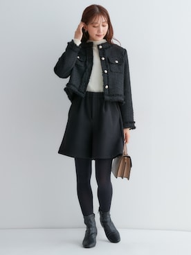 「アイテム（タイツ/ストッキング）」を使った、nissen Petit Modelsさん（レディース・153cm）の秋コーディネート