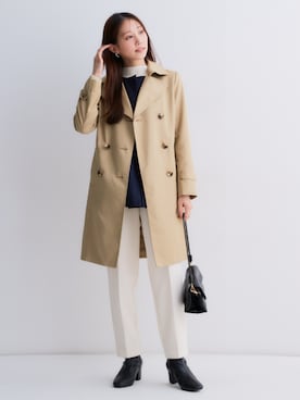 「アイテム（ビジネスシャツ）」を使った、nissen Petit Modelsさん（レディース・153cm）の秋コーディネート