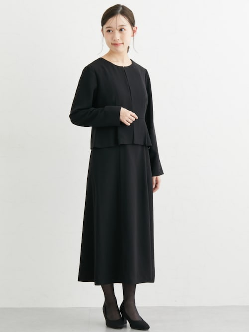 セール】小さいサイズ 【喪服・礼服】ペプラムジャケットデザイン