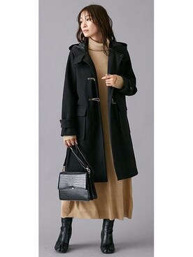 「レギュラー」｜「アイテム（ダッフルコート）」を使った、nissen Petit Modelsさん（レディース・153cm）の秋コーディネート