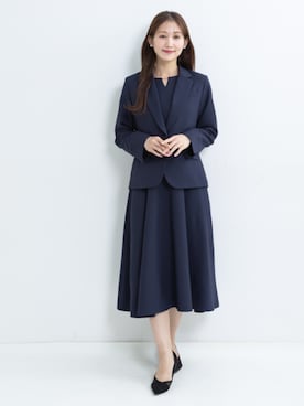 「アイテム（ビジネスシャツ）」を使った、nissen Petit Modelsさん（レディース・153cm）の秋コーディネート