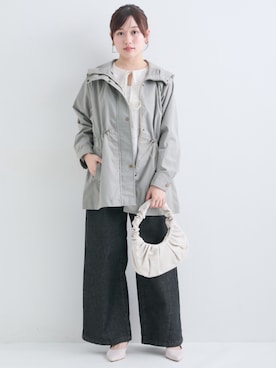 「nissen（ニッセン）のアイテム（ジャケット/アウター）」を使った、nissen Petit Modelsさん（レディース・149cm）の春コーディネート