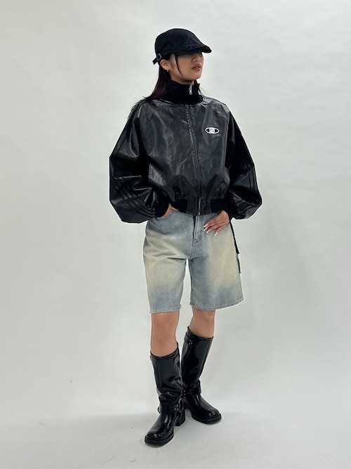 WHO'SWHOgallery Sロゴヴィンテージライクレザートラックジャケット whoswhogallery Sロゴヴィンテージライクレザートラックジャケット