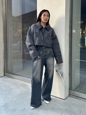「ファッションを楽しもう」｜「アイテム（ムートンコート）」を使った、niinainさん（レディース・160cm）の秋コーディネート