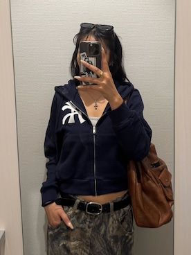 「アイテム（パーカー）」を使った、niinainさん（レディース・160cm）の夏コーディネート
