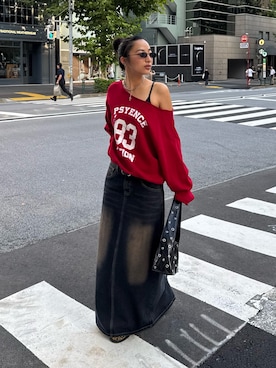 「アイテム（スウェット）」を使った、niinainさん（レディース・160cm）の夏コーディネート