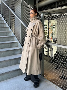 「重ね着ベストシーズン」｜「アイテム（トレンチコート）」を使った、niinainさん（レディース・160cm）の秋コーディネート