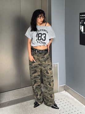 「アイテム（スウェットパンツ）」を使った、niinainさん（レディース・160cm）の夏コーディネート