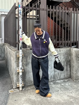 「アイテム（スタジャン）」を使った、niinainさん（レディース・160cm）の冬コーディネート