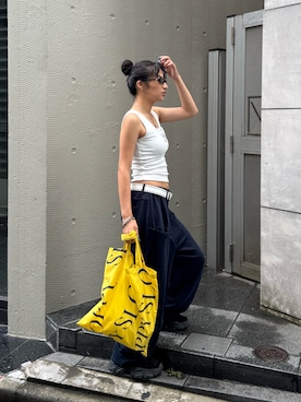 「アイテム（タンクトップ）」を使った、niinainさん（レディース・160cm）の夏コーディネート