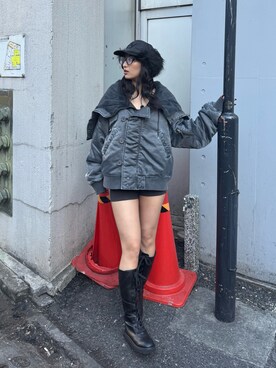 「アイテム（ミリタリージャケット）」を使った、niinainさん（骨格ナチュラル・レディース・160cm）の冬コーディネート