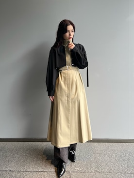 「アイテム（トレンチコート、その他）」を使った、AKANEさん（レディース・164cm）の秋コーディネート
