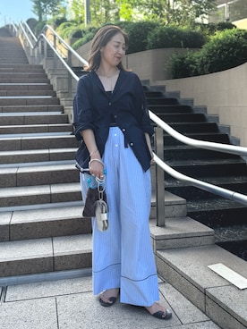 「アイテム（ポーチ）」を使った、ISHIDAさん（レディース・158cm）の秋コーディネート
