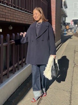 「アイテム（ダッフルコート）」を使った、ISHIDAさん（レディース・158cm）の冬コーディネート