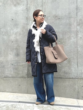 「アイテム（チャーム）」を使った、ISHIDAさん（レディース・158cm）の秋コーディネート