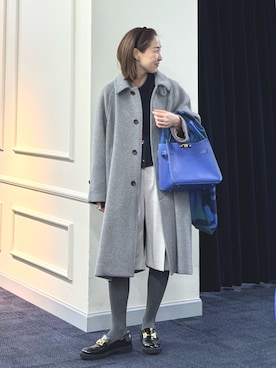 「アイテム（ストール/ショール）」を使った、ISHIDAさん（レディース・158cm）の秋コーディネート