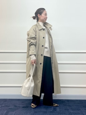 「トレンチ」｜「アイテム（その他アウター）」を使った、ISHIDAさん（レディース・158cm）の秋コーディネート