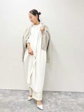 「NOLLEY’S（ノーリーズ）のアイテム（シャツワンピース）」を使った、ISHIDAさん（レディース・158cm）の冬コーディネート