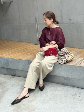 「アイテム（エコバッグ/サブバッグ）」を使った、ISHIDAさん（レディース・158cm）の秋コーディネート
