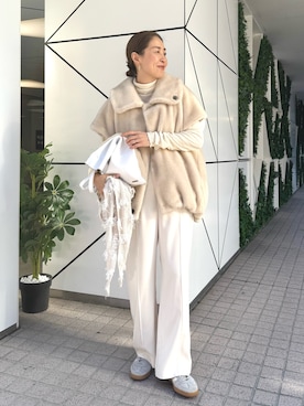 「レディースファッション」｜「アイテム（アクセサリー）」を使った、ISHIDAさん（レディース・158cm）の冬コーディネート