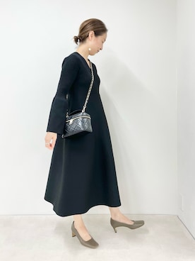「アイテム（パンプス、グリーン系）」を使った、ISHIDAさん（レディース・158cm）の冬コーディネート