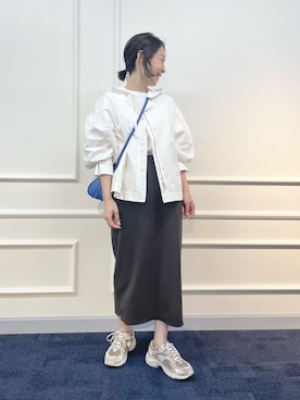 「いまどきジャケット写真」｜「アイテム（マウンテンパーカー）」を使った、ISHIDAさん（レディース・158cm）の春コーディネート