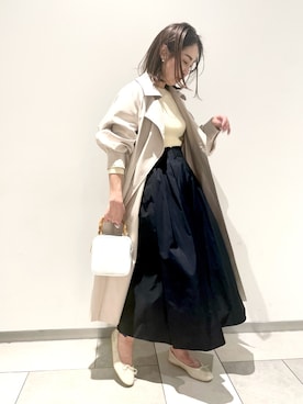「NOLLEY’S（ノーリーズ）のアイテム（トレンチコート）」を使った、ISHIDAさん（レディース・158cm）の冬コーディネート