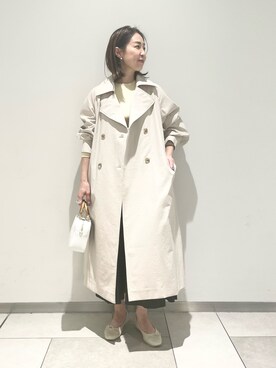 「NOLLEY’S（ノーリーズ）のアイテム（トレンチコート）」を使った、ISHIDAさん（レディース・158cm）の冬コーディネート