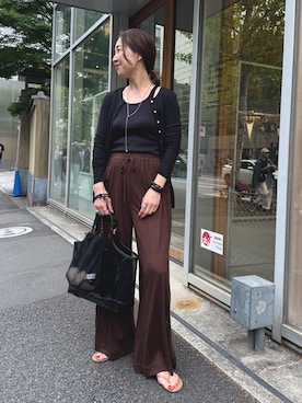 「アイテム（カーディガン/ボレロ）」を使った、ISHIDAさん（レディース・158cm）の夏コーディネート