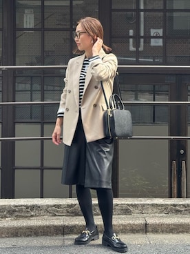 「アイテム（レッグウェア）」を使った、ISHIDAさん（レディース・158cm）の冬コーディネート