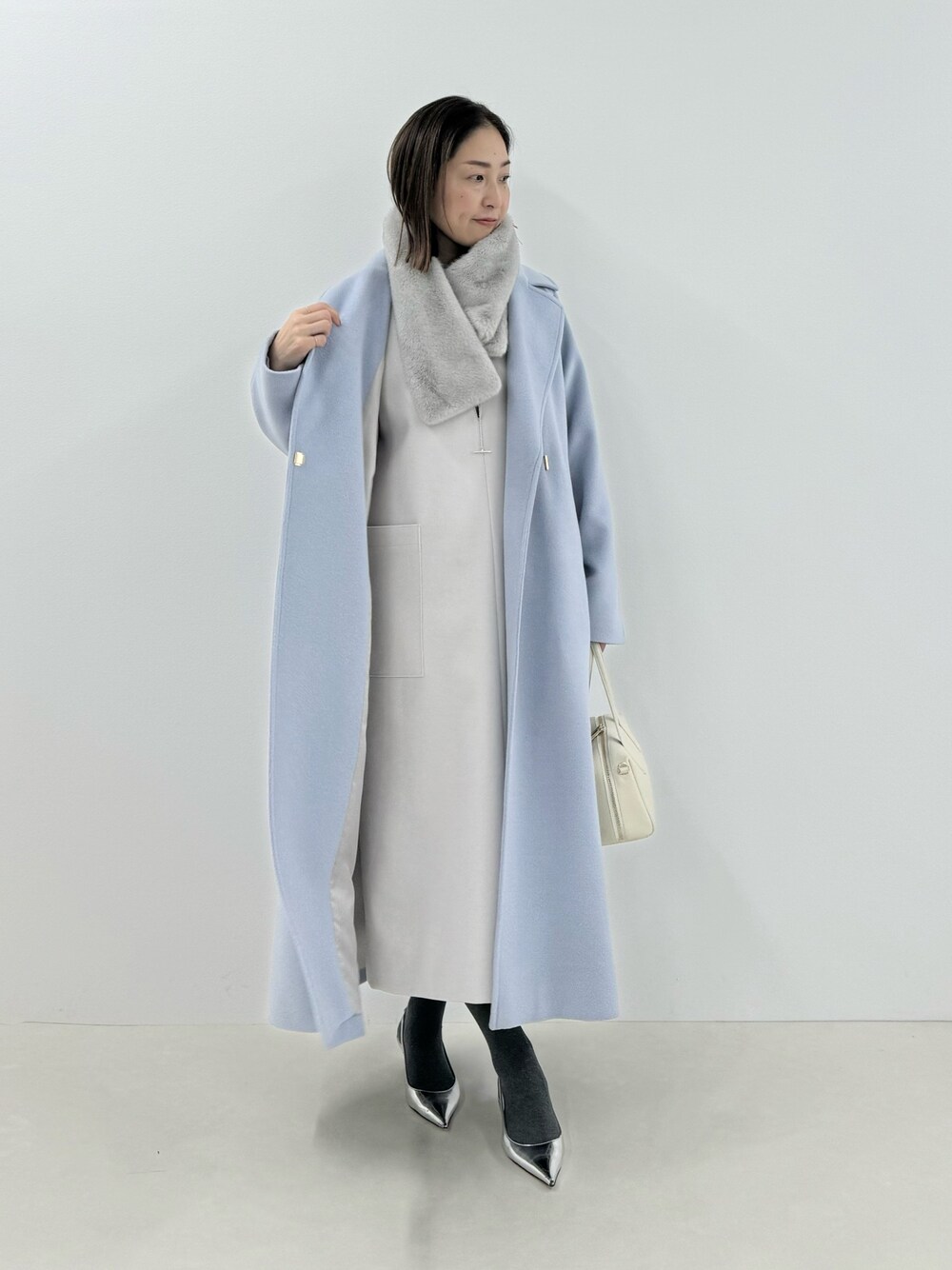 NOLLEY'S　エコファーアシメリバーシブルティペット NOLLEY'S（ノーリーズ）の「エコファーアシメリバーシブルティ