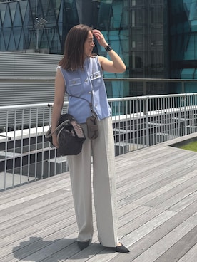 「アイテム（チャーム）」を使った、ISHIDAさん（レディース・158cm）の夏コーディネート