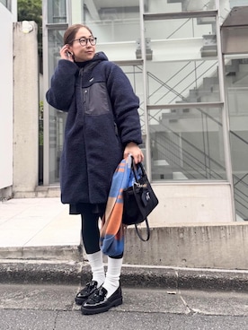 「アイテム（ストール/ショール）」を使った、ISHIDAさん（レディース・158cm）の秋コーディネート