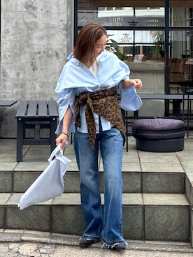 「アイテム（ストール/ショール）」を使った、ISHIDAさん（レディース・158cm）の秋コーディネート